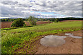 Puddle on a farm track in EH42 1XR