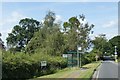 Bus shelter on A29 outside Brinsbury College in North Heath