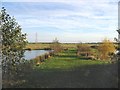 View of Sandwich Coarse Fishing lakes and surrounding fields in CT3 2BZ