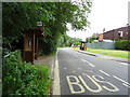 Bus stop and shelter on Stewards Green Road in CM16 7BX