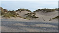 Dunes and beach along the Wales Coast Path in CH8 9JN