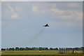 Typhoon fighter taking off from RAF Coningsby in Coningsby