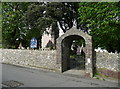 Lychgate to St Twrog's Church. Llanddarog in SA32 8NS