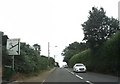 B3181 road sign south of Broadclyst in EX5 3HE