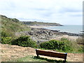 Bench overlooking Brandy Cove in SA3 3BT
