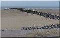 Beach and breakwater at Prestatyn in LL19 7UZ