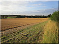 Harvested field near Blatherwycke in NN17 3EU
