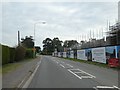 Hoarding around construction site, High Street, Sparkford in BA22 7FQ