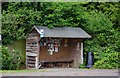 Bus stop, bus shelter & litter bin, Chapel Row, near Bucklebury, Berks in RG7 6NU