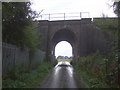 Railway bridge over the road to Broom Hall Farm in SG14 2RN