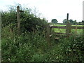 Public footpath signpost and stile, off Morrey Lane in DE13 8FS