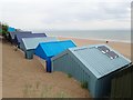 Beach hut roofs, Abersoch in LL53 7EN
