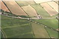 Cropmarks on fields by Bath Road and disused railway SW of Knowle: aerial 2019 in TA7 8PG