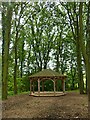 Wooden structure in Mapperly Park Wood in DE7 6HN