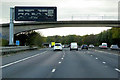 Variable Message Sign and Footbridge, M11 near to Foster Street in CM17 9HU