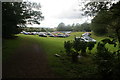 View of cars parked on the grass for the Hedingham Castle Classic and Vintage Car Show in CO9 3DT