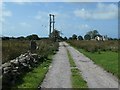 Public footpath on a private track, near Ffridd in LL54 7NL
