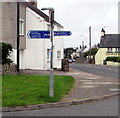 Cycle route 88 signpost on a corner of Wick in the Vale of Glamorgan in CF71 7QE