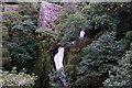 Ceunant Mawr waterfall, Llanberis, from the Snowdon Mountain Railway in LL55 4TF