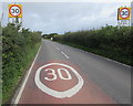Start of the 30 zone on the southeast approach to Wick, Vale of Glamorgan in Wick (Vale of Glamorgan)