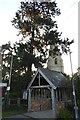 The lychgate and church at Lenton, Lincolnshire in NG33 4HE