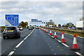 Northbound M1 approaching Ridgmont Interchange in MK43 0XF