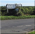 Direction and distances signs, Cowbridge Road, Eglwys Brewis, Vale of Glamorgan in CF62 4QG