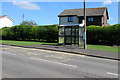 Cowbridge Road bus stop and shelter near Rock Road, St Athan in CF62 4PJ