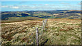 Fence line on Banc Mawr in Ysbyty Ystwyth Community