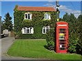Leafy cottage and old telephone kiosk in Whashton in DL11 7GA