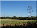 Farmland and power lines off Waterperry Road in OX33 1PR