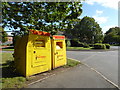 Charity recycling bins at Bidford-on-Avon fire station in B50 4AL