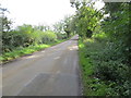Hedge-lined Catthorpe Road near to Shawell in LE17 6AN