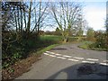 Junction of Rusham Road with a minor road near Shatterling in CT3 1FD
