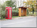 Telephone Box & Bus Shelter on the B1508 Main Road in CO6 3AX