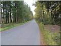 Road passing between Brathens Moss and Jampots Wood in AB31 4FY