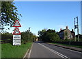 Approaching arched bridge on the A48 in GL14 1DW