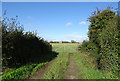 Field entrance and footpath off the A48 in GL14 1QN