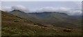 The Carneddau seen from the descent from Gyrn Wigau in Llanllechid Community