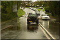 Flood waters on the A386 in Northam in EX39 1AH