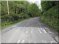 Change in road surface, Heol Giedd, Cwmgiedd, Powys in SA9 1ND
