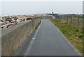 Wales Coast Path and sea defences at Belgrano in LL22 9AE
