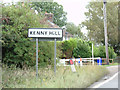 Kenny Hill Village Name sign in IP28 8EA