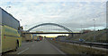 Steel arch bridge over the M42 in B94 6DX