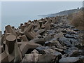 Concrete sea defences near Llanddulas in LL29 8FA