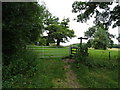 Field entrance and footpath off National Cycle Route 45 in SP4 7BU