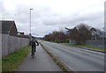 Cyclist on National Cycle Route 72, Westfield, Workington in CA14 5DZ