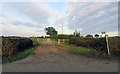 Driveway and public footpath to Church Site Farm in Thorpe in the Glebe