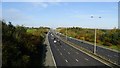 View N along M60 from footbridge at Littlemoss (N of Jct 23) in M35 9WJ
