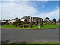 Roundabout and flats on Wolverham Road, Ellesmere Port in CH65 5EF